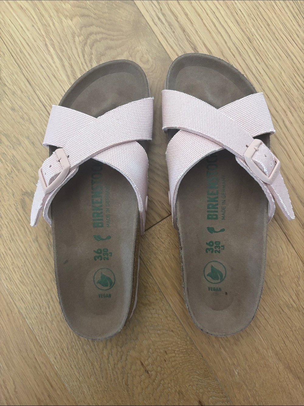 Birkenstock Women's Pale Pink Cross-Strap Sandals size 36 worn only a few times.